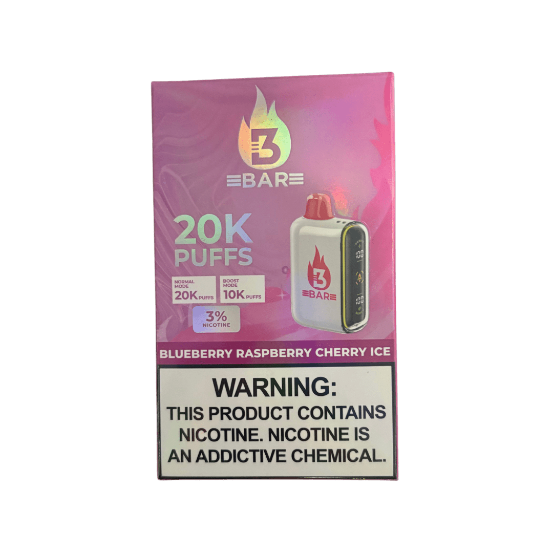 3 Bar 20k 3% Rechargeable Disposable 3 Bar Disposables Blueberry Raspberry Cherry Ice / 20000+ / 3% (30mg)
