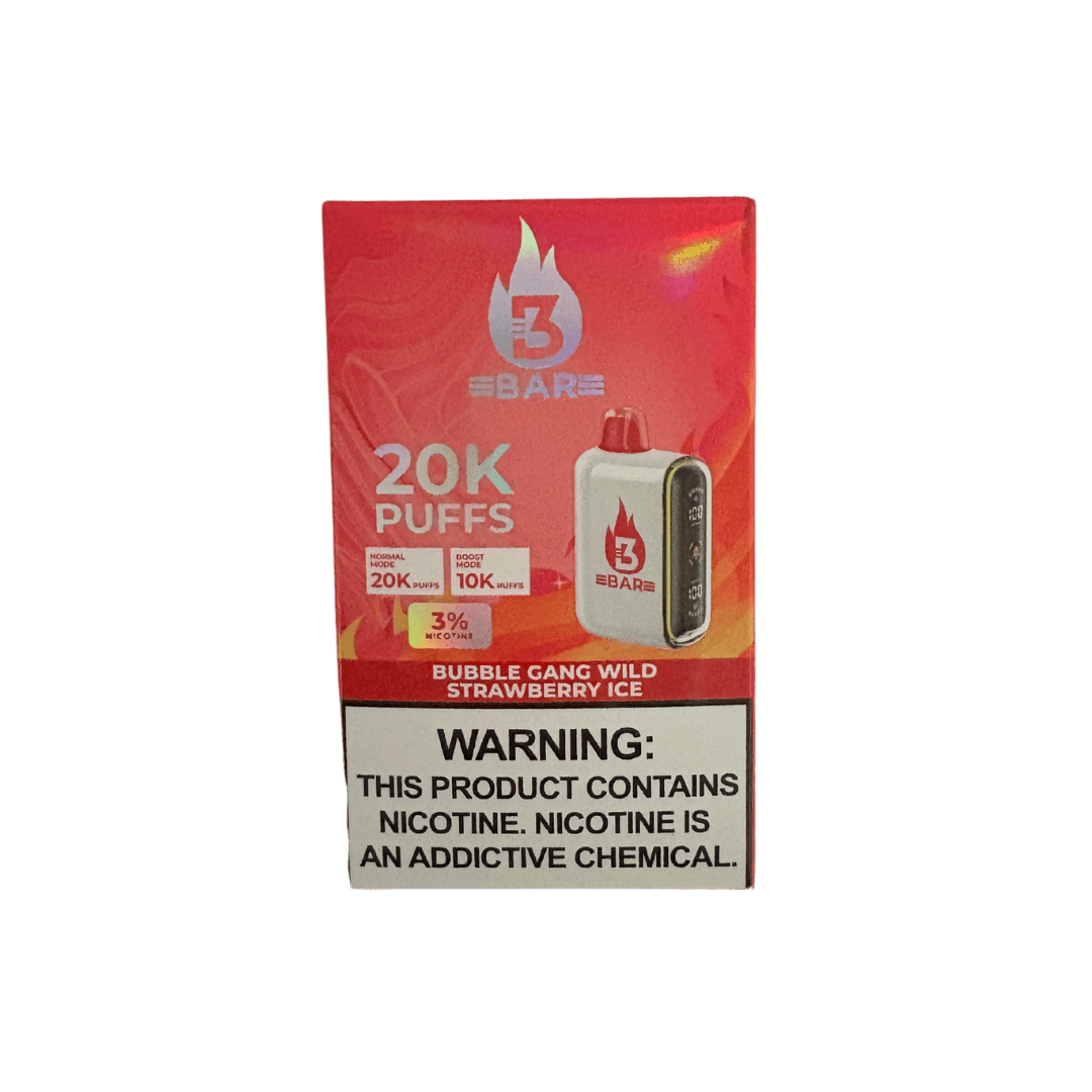 3 Bar 20k 3% Rechargeable Disposable 3 Bar Disposables Bubble Gang Wild Strawberry Ice / 20000+ / 3% (30mg)