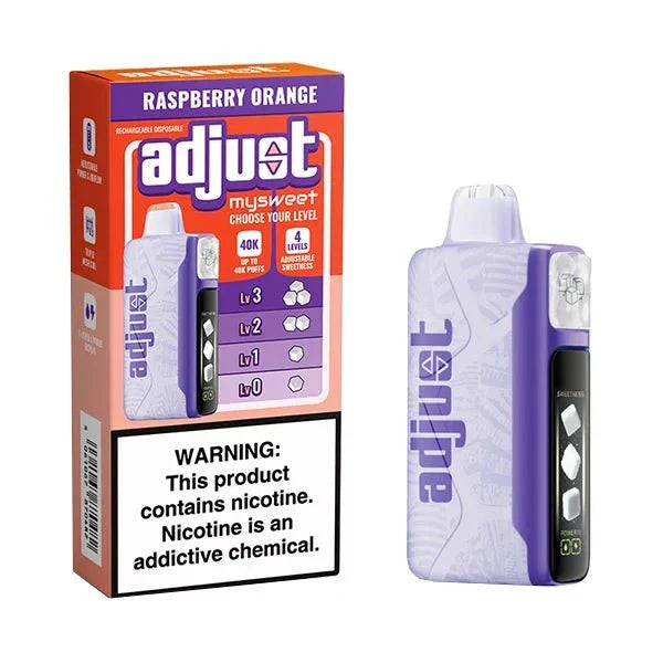 Adjust MySweet 40k 5% Rechargeable Disposable Adjust Disposables Raspberry Orange / 40000+ / 5% (50mg)