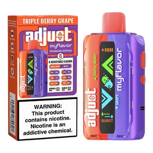 Adjust MyFlavor 40k 5% Rechargeable Disposable Adjust Disposables Triple Berry Grape / 40000+ / 5% (50mg)