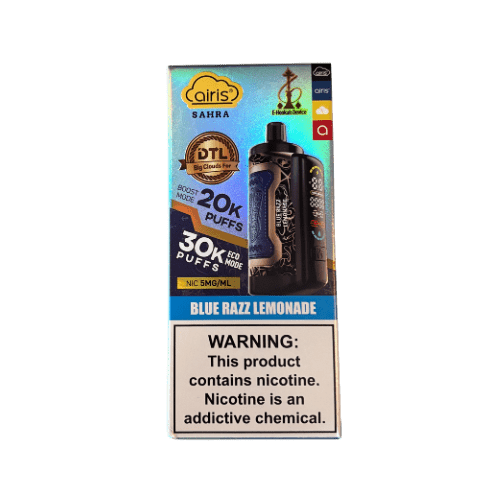 Airis Sahra DTL 30k E-Hookah Device 0.5% Airis Disposables Blue Razz Lemonade / 30000+ / 0.5% (5mg)