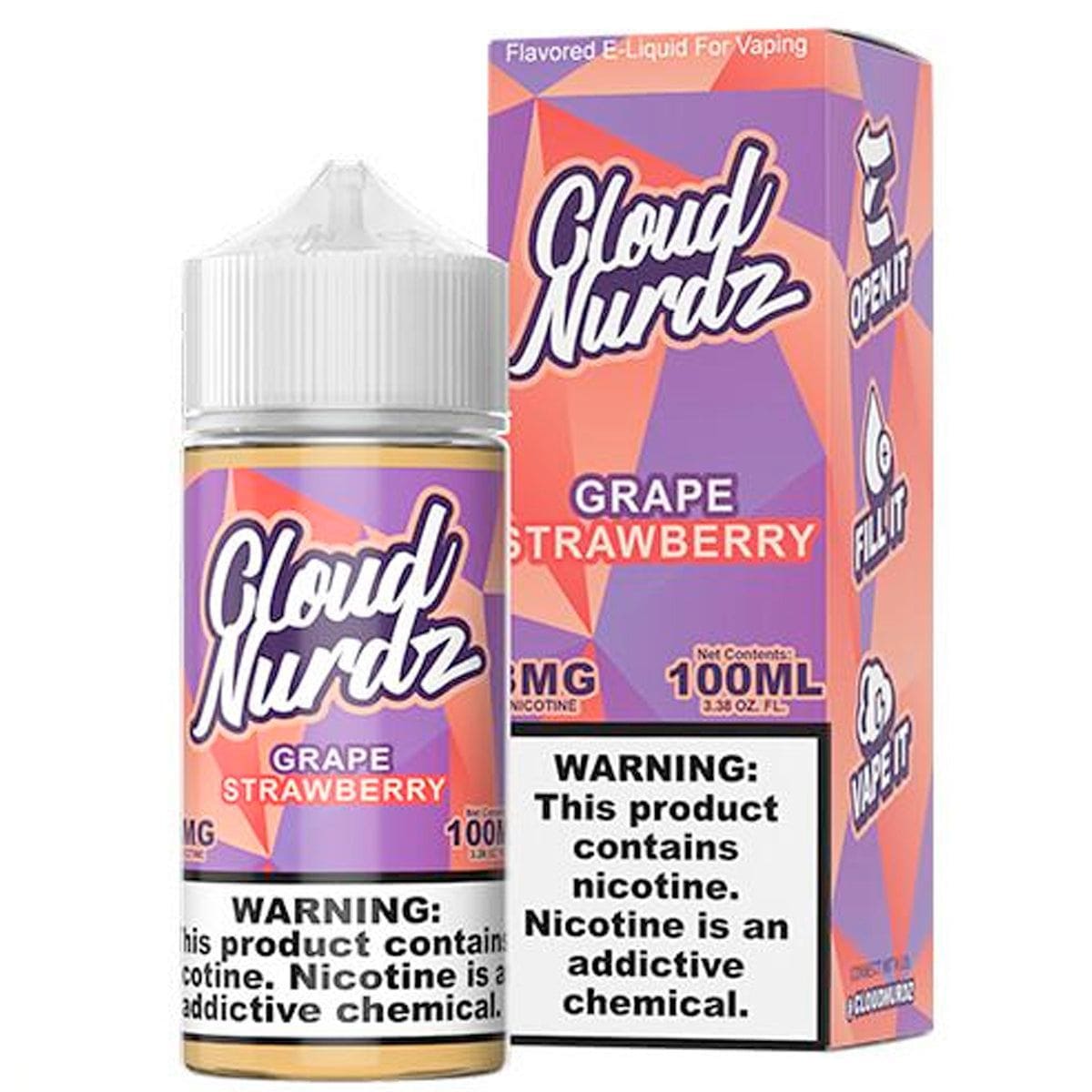 Cloud Nurdz 100mL Cloud Nurdz E-Juice Grape Strawberry / 3mg / 100mL