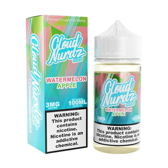 Cloud Nurdz Iced 100mL Cloud Nurdz E-Juice Iced Watermelon Apple / 3mg / 100mL