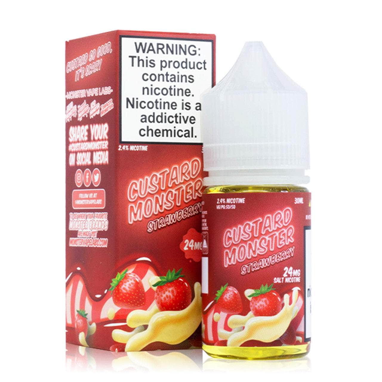 Custard Monster Salts 30mL Monster Labs Nicotine Salt Juice Strawberry Custard