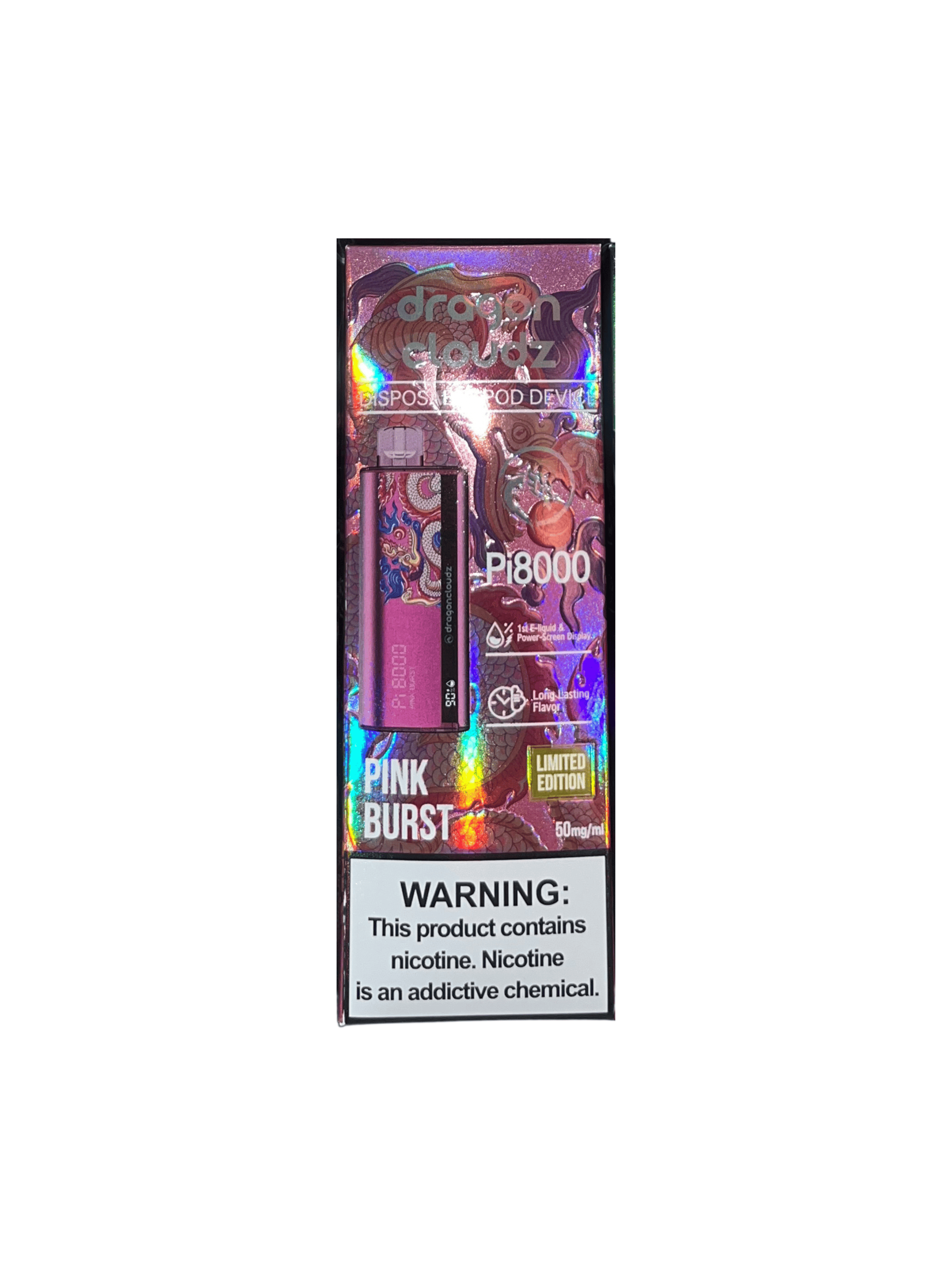 Dragon Cloudz Pi8000 5% Rechargeable Disposable Pink Burst 8000+ / 5%(50mg)