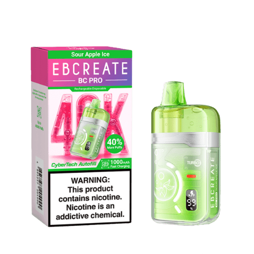 EBCreate BC Pro 40k 5% Rechargeable Disposable EBCreate Disposables Sour Apple Ice / 40000+ / 5% (50mg)