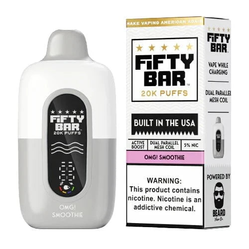 Fifty Bar by Mr. Beard 20000 5% Fifty Bar Disposables OMG! Smoothie / 20000+ / 5% (50mg)