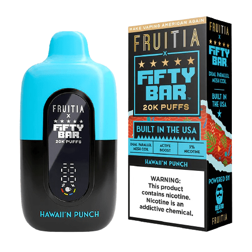 Fifty Bar by Mr. Beard 20000 5% Rechargeable Disposable Fifty Bar Disposables Hawaii'n Punch / 20000+ / 5% (50mg)