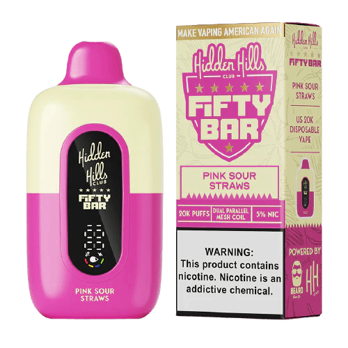 Fifty Bar by Mr. Beard 20000 5% Rechargeable Disposable Fifty Bar Disposables Pink Sour Straws / 20000+ / 5% (50mg)