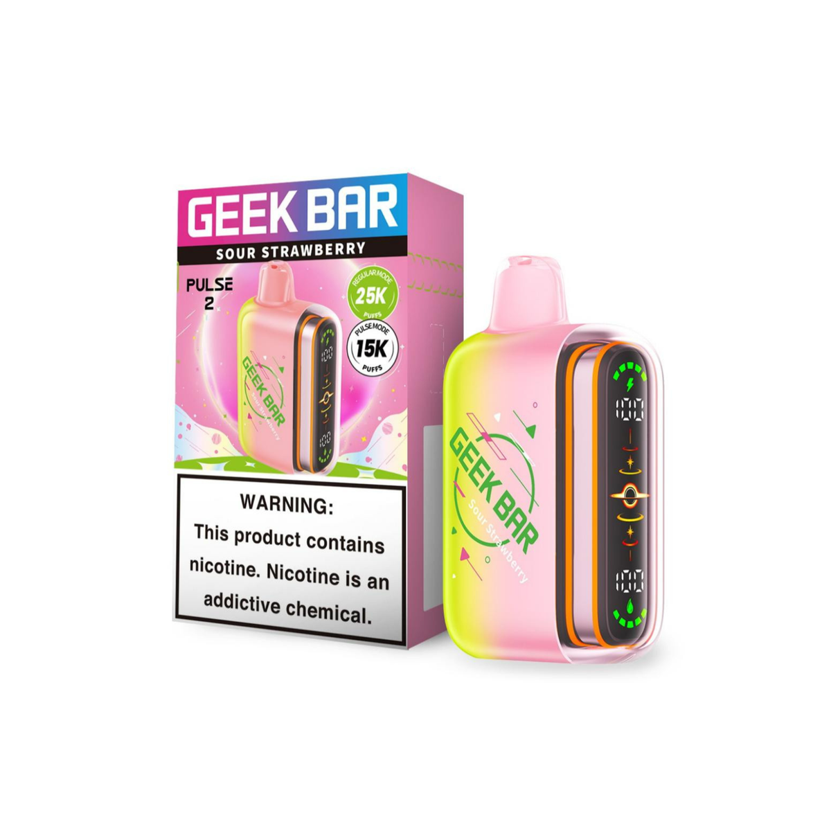 Geek Bar Pulse 2 25000 5% Disposables Geek Bar Sour Strawberry 25000+ / 5%(50mg)