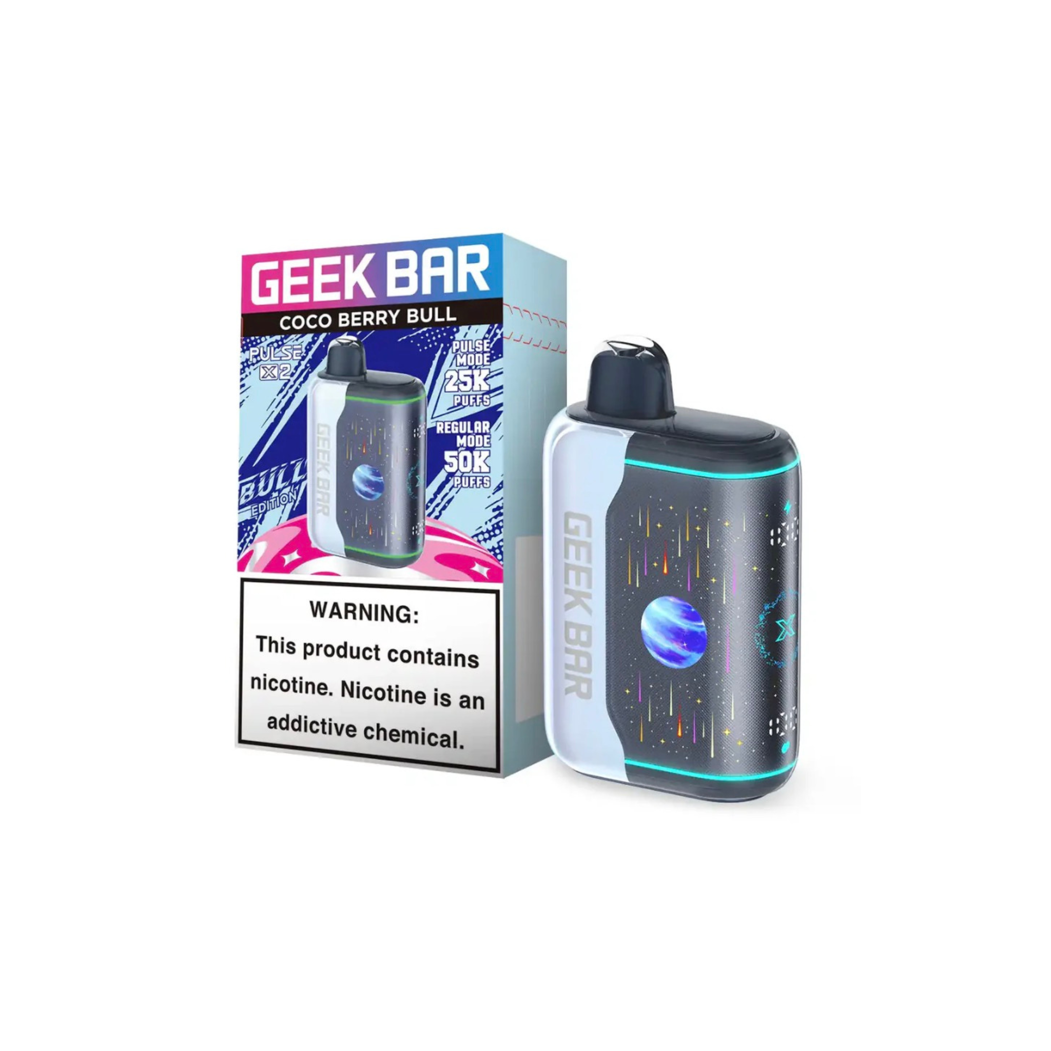 Geek Bar Pulse X 2 50k 5% Disposable Geek Bar Coco Berry Bull 50000+ / 5%(50mg)