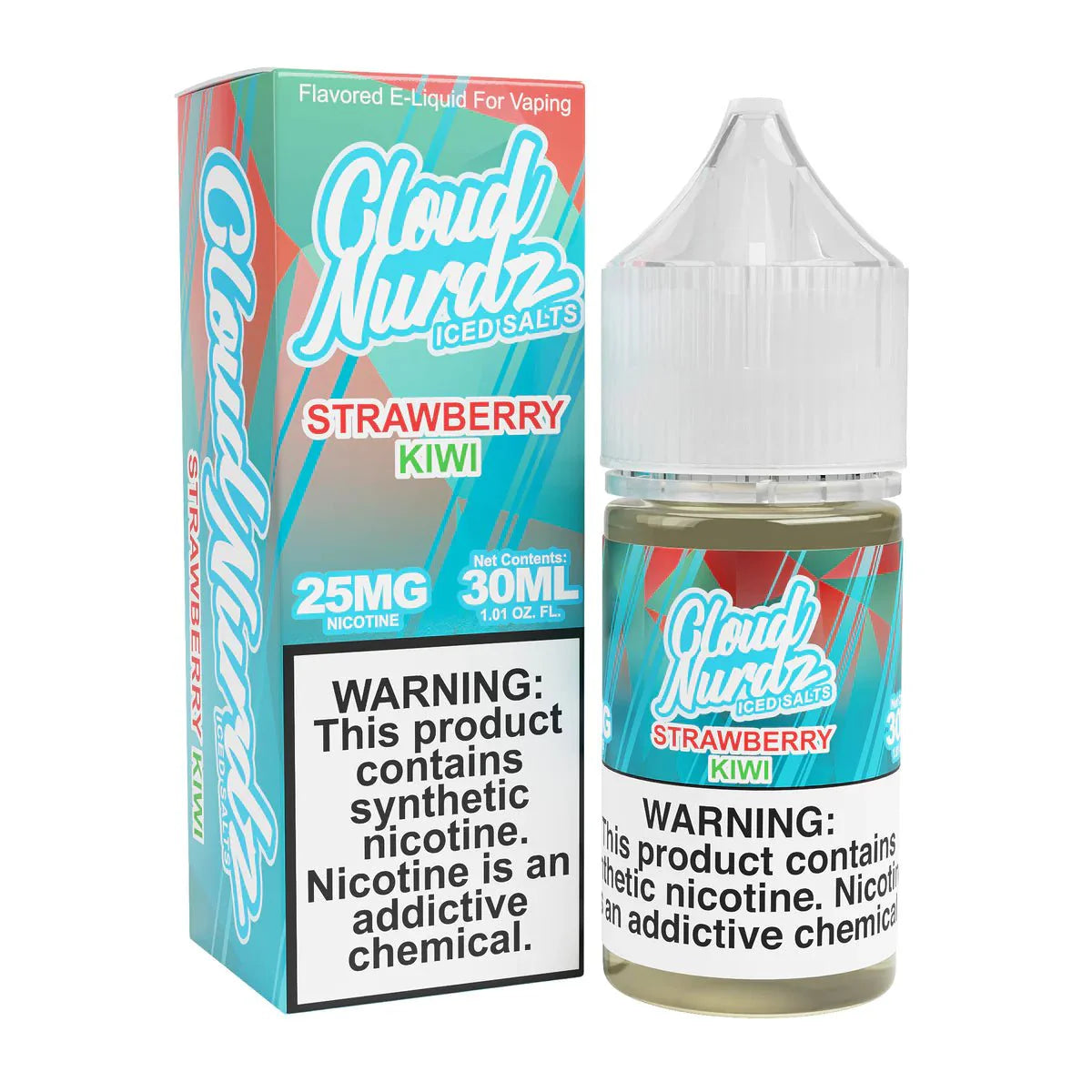 Cloud Nurdz Iced Salt 30mL Cloud Nurdz Nicotine Salt Juice Iced Strawberry Kiwi / 25mg