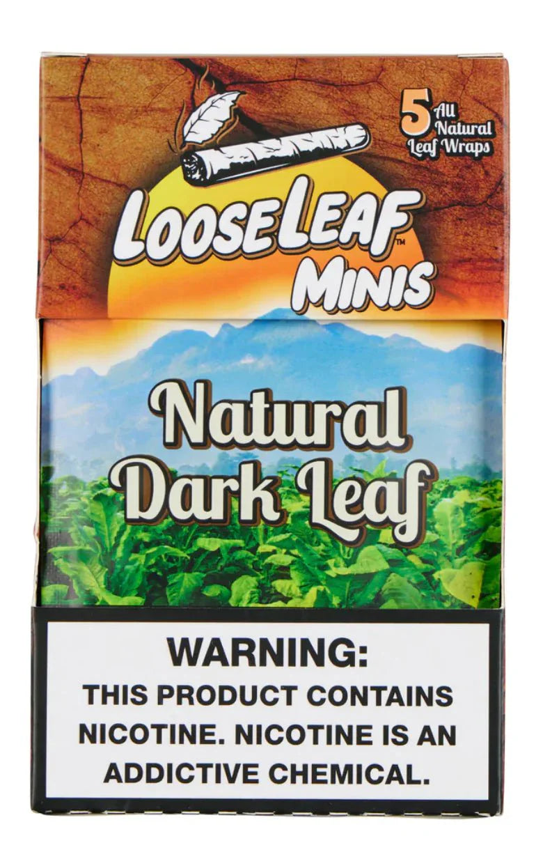 Loose Leaf Mini All Natural Wraps Loose Leaf Smoking Accessories Loose Leaf Minis All Natural Wraps Natural Dark Leaf Flavor