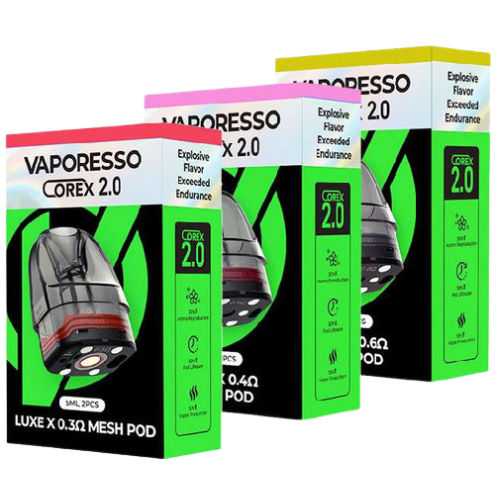 Vaporesso Luxe X Corex 2.0 Pods Vaporesso Luxe X Replacement Pods Mesh 0.4 Ohm, Mesh 0.3 Ohm, Mesh 0.6 Ohm