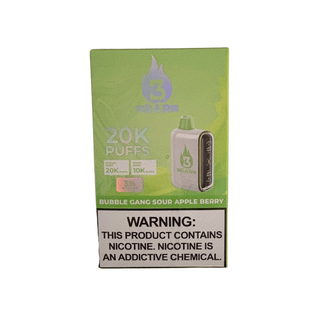 3 Bar 20k 3% Rechargeable Disposable 3 Bar Disposables Bubble Gang Sour Apple Berry / 20000+ / 3% (30mg)