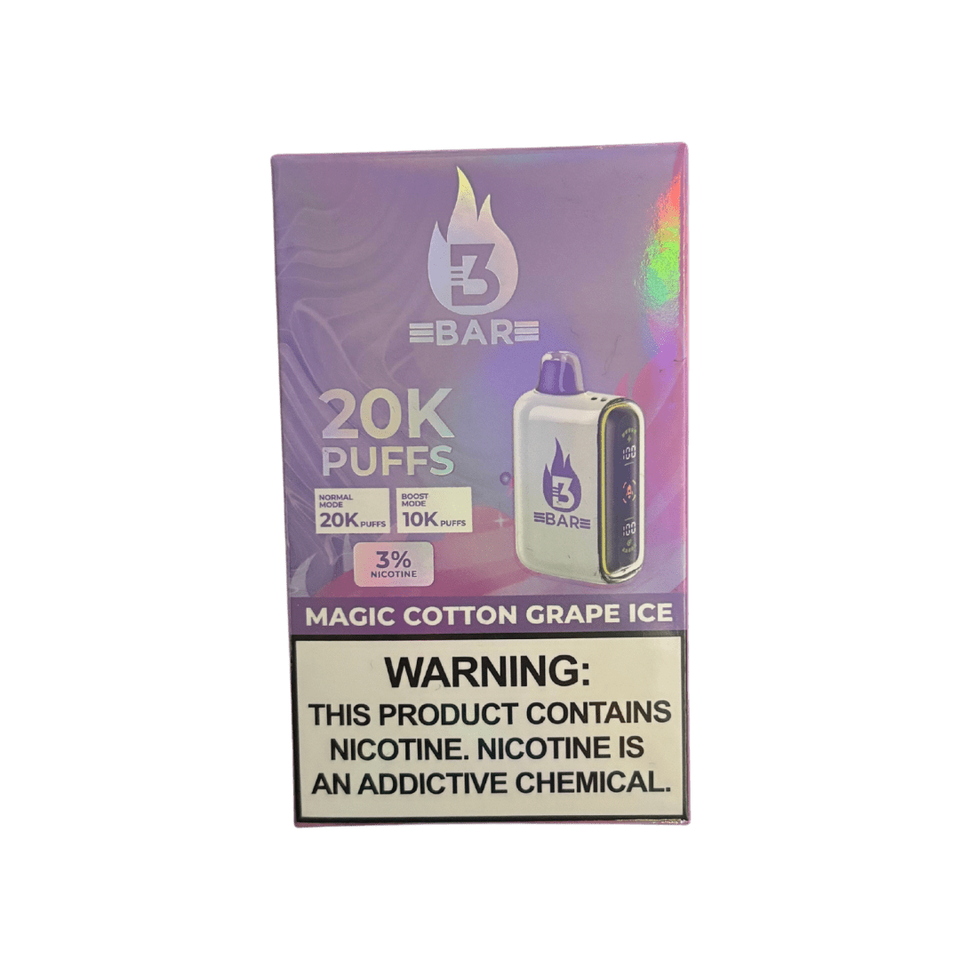 3 Bar 20k 3% Rechargeable Disposable 3 Bar Disposables Magic Cotton Grape Ice / 20000+ / 3% (30mg)