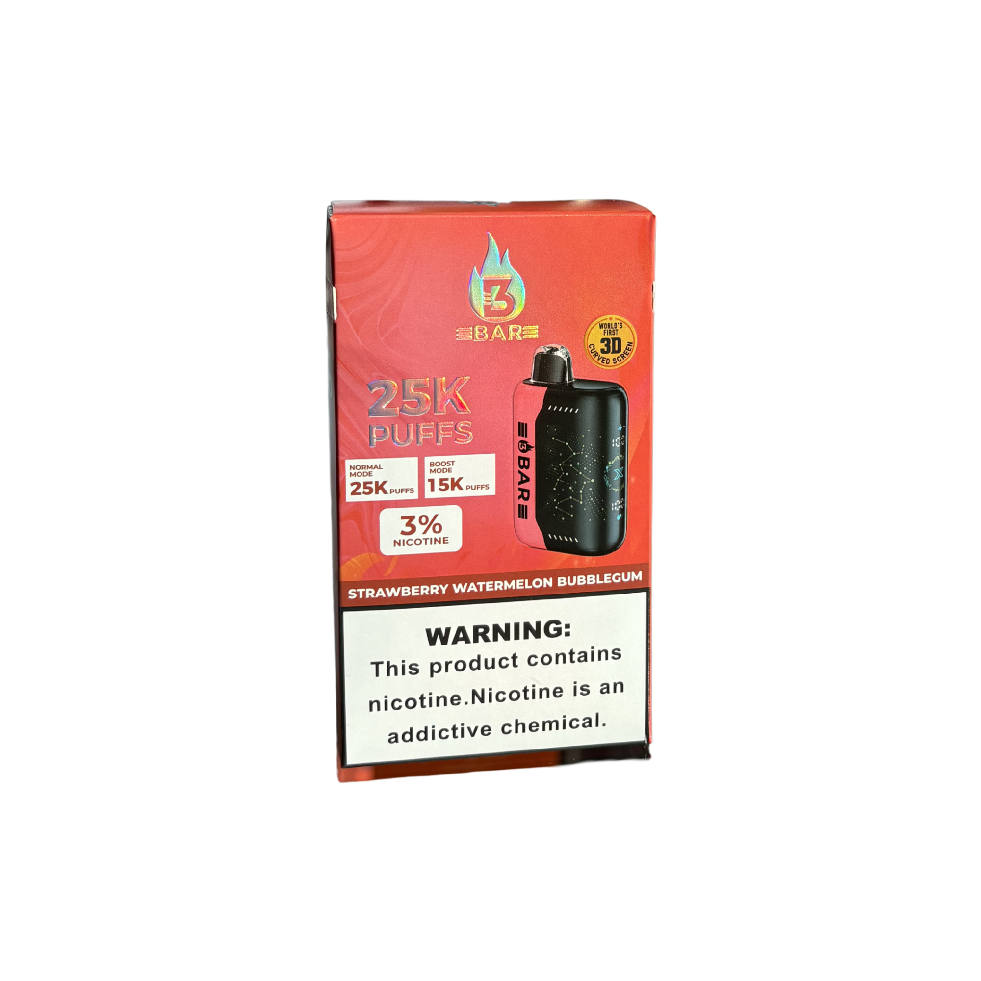 3 Bar 25K 3% Disposables 3 Bar Strawberry Watermelon Bubblegum / 25000+ / 3%(30mg)