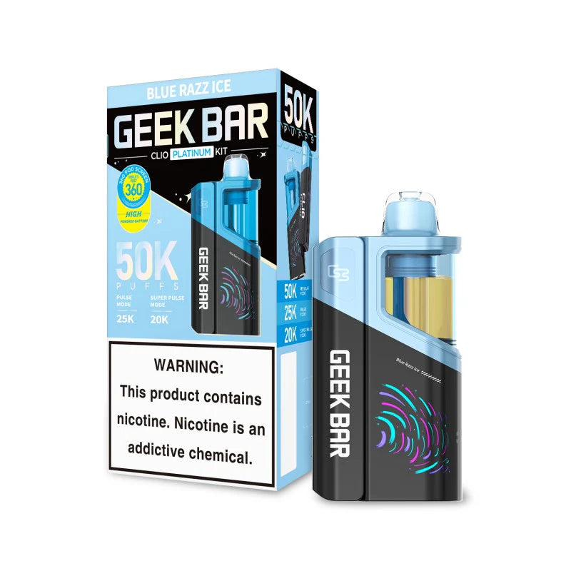 Geek Bar Clio Platinum Kit Disposable Geek Bar Clio Blue Razz Ice 50000+ / 5%(50mg)