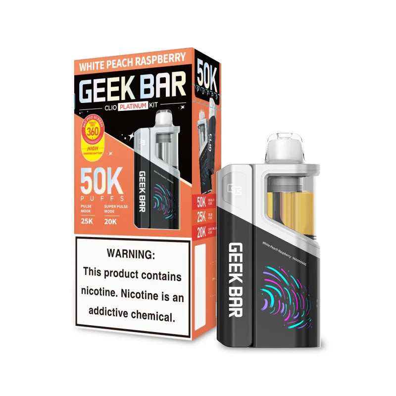 Geek Bar Clio Kit Platinum Disposable Geek Bar Clio White Peach Raspberry 50000+ / 5%(50mg)