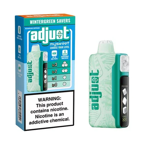Adjust MySweet 40k 5% Rechargeable Disposable Adjust Disposables Wintergreen Savers / 40000+ / 5% (50mg)