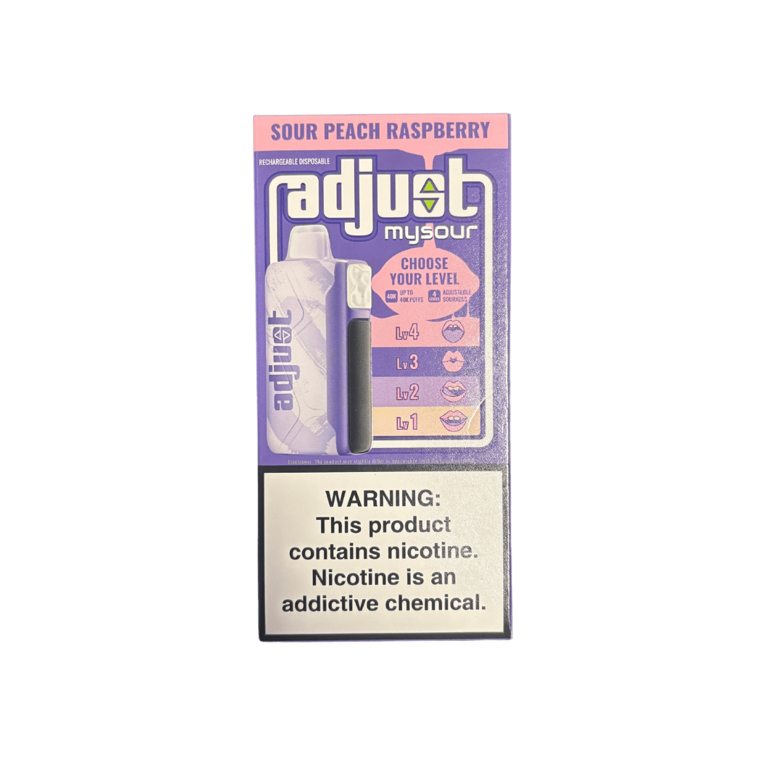Adjust MySour 40k 5% Rechargeable Disposable Adjust Disposables Sour Peach Raspberry / 40000+ / 5% (50mg)