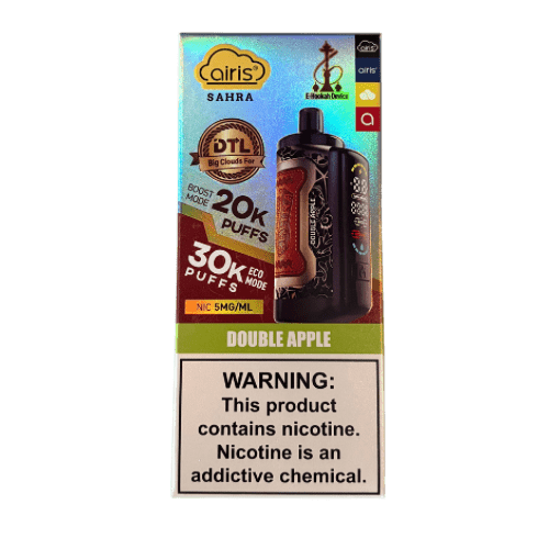 Airis Sahra DTL 30k E-Hookah Device 0.5% Airis Disposables Double Apple / 30000+ / 0.5% (5mg)