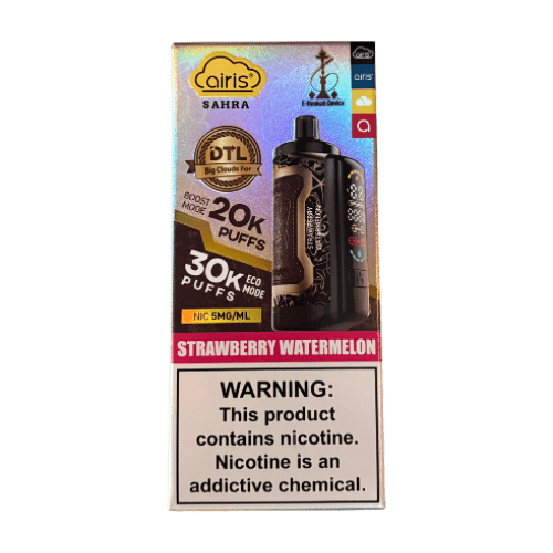 Airis Sahra DTL 30k E-Hookah Device 0.5% Airis Disposables Strawberry Watermelon / 30000+ / 0.5% (5mg)