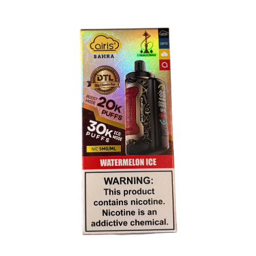 Airis Sahra DTL 30k E-Hookah Device 0.5% Airis Disposables Watermelon Ice / 30000+ / 0.5% (5mg)