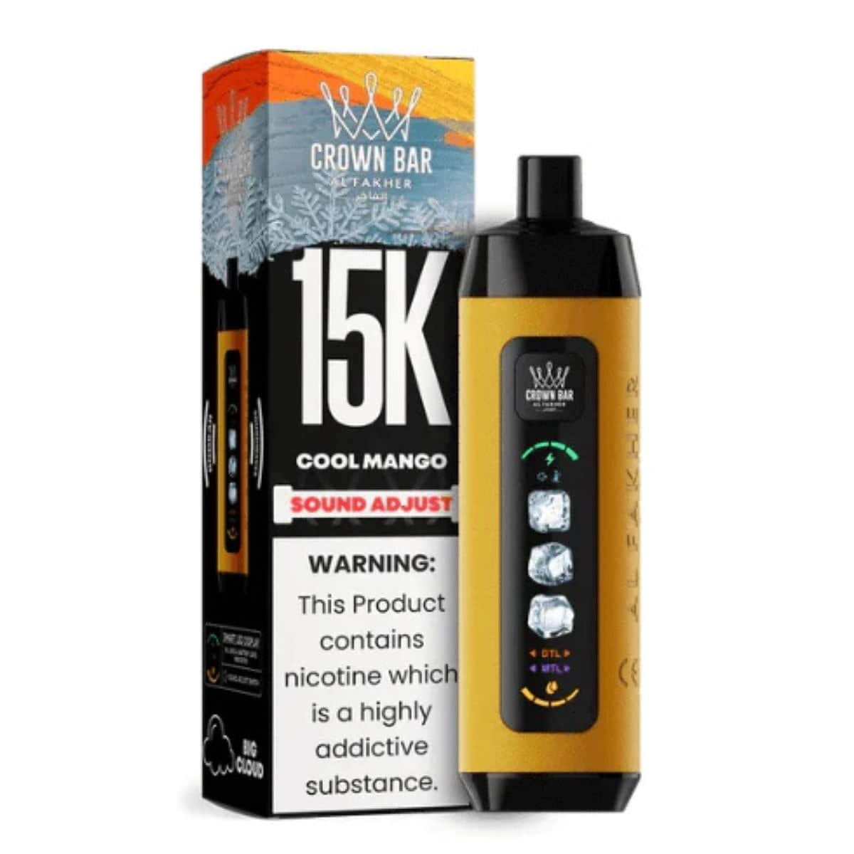 Al Fakher Crown Bar Ice Adjust 15000 Puff 0.5% Al Fakher Disposables Cool Mango / 15000+ / 0.5% (5mg)