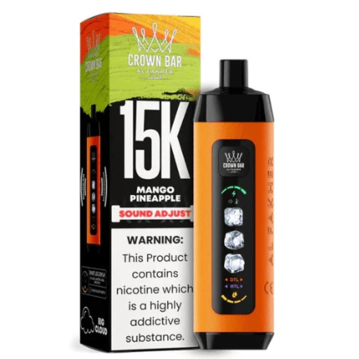 Al Fakher Crown Bar Ice Adjust 15000 Puff 0.5% Al Fakher Disposables Mango Pineapple / 15000+ / 0.5% (5mg)
