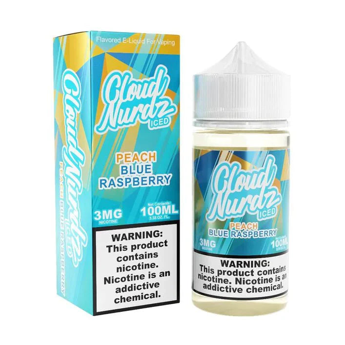 Cloud Nurdz Iced 100mL Cloud Nurdz E-Juice Iced Blue Raspberry Peach / 3mg / 100mL