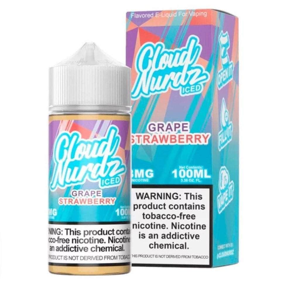 Cloud Nurdz Iced 100mL Cloud Nurdz E-Juice Iced Grape Strawberry / 3mg / 100mL