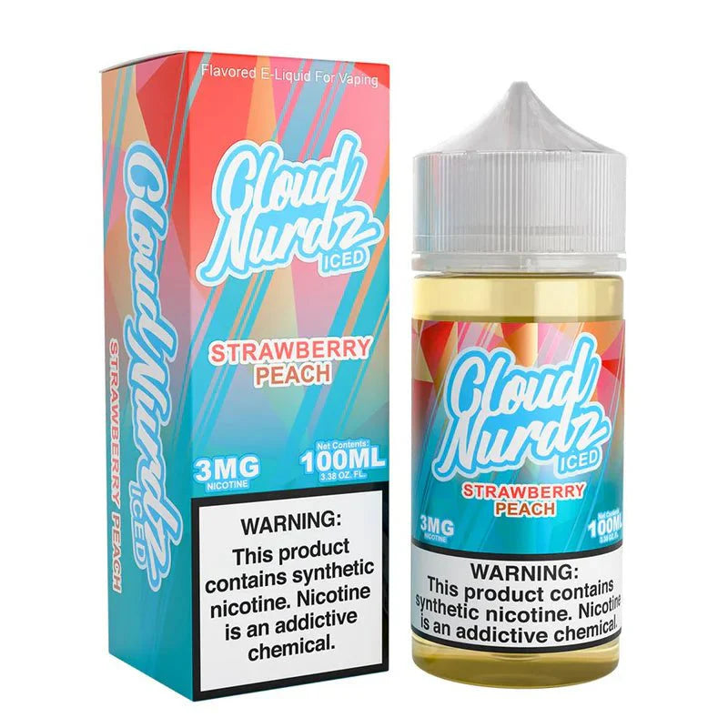 Cloud Nurdz Iced 100mL Cloud Nurdz E-Juice Iced Strawberry Peach / 3mg / 100mL