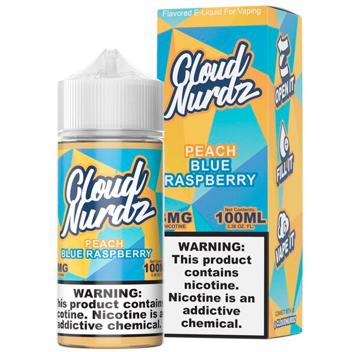 Cloud Nurdz 100mL Cloud Nurdz E-Juice Peach Blue Raspberry / 3mg / 100mL