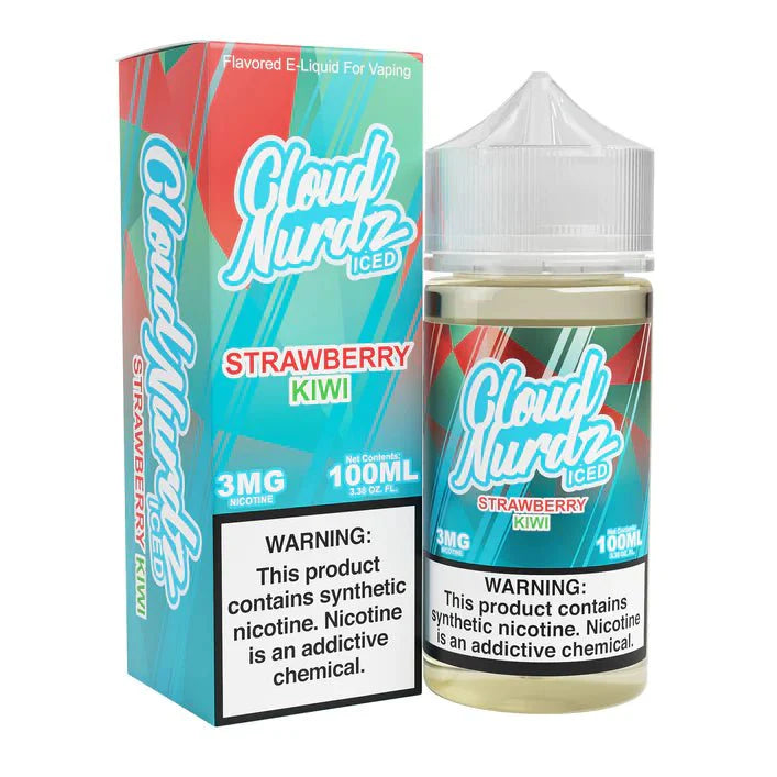 Cloud Nurdz Iced 100mL Cloud Nurdz E-Juice Strawberry Kiwi / 3mg / 100mL