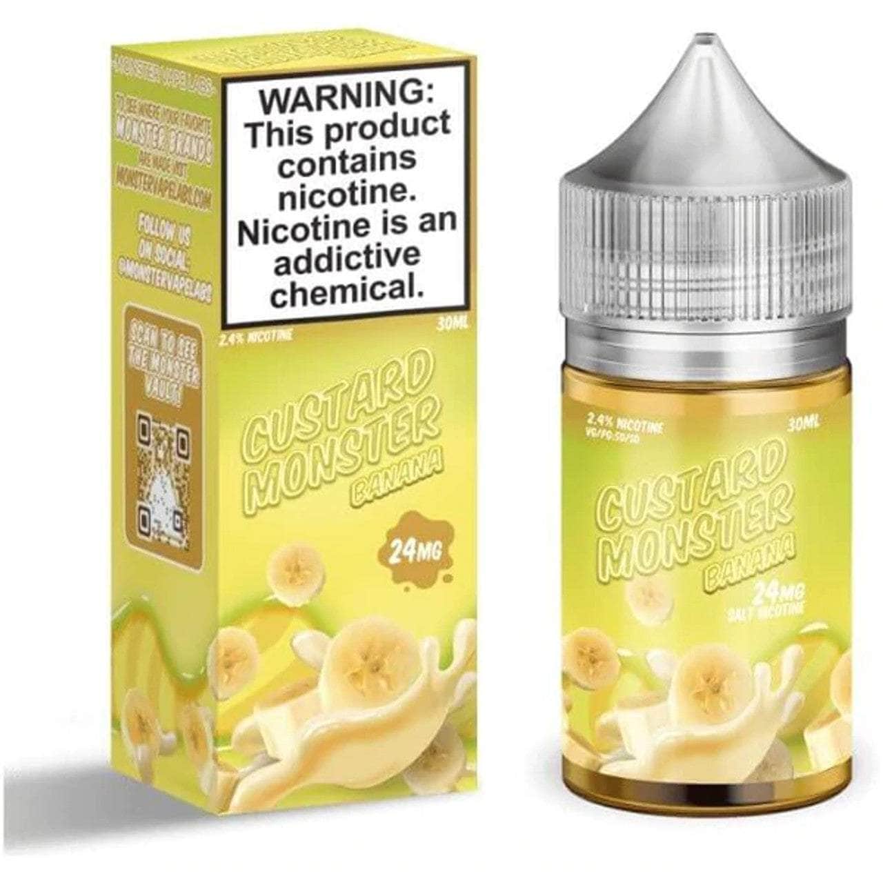 Custard Monster Salts 30mL Monster Labs Nicotine Salt Juices Banana Custard Monster Salt / 24mg / 30mL