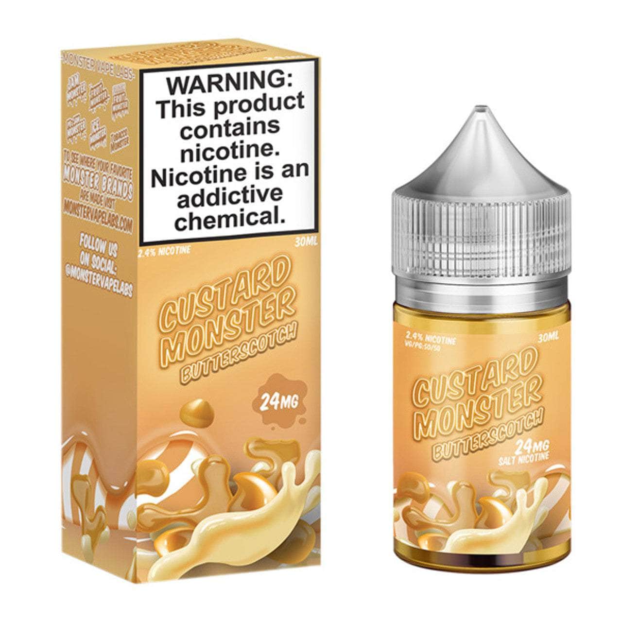 Custard Monster Salts 30mL Monster Labs Nicotine Salt Juice Butterscotch Custard