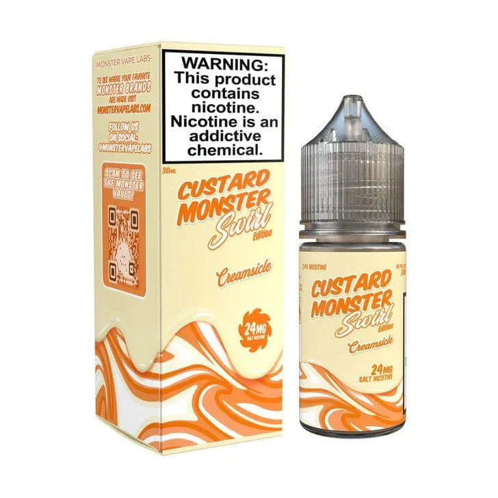 Custard Monster Salts 30mL Monster Labs Nicotine Salt Juice  Creamsicle Custard Monster Swirl Salt / 24mg / 30mL