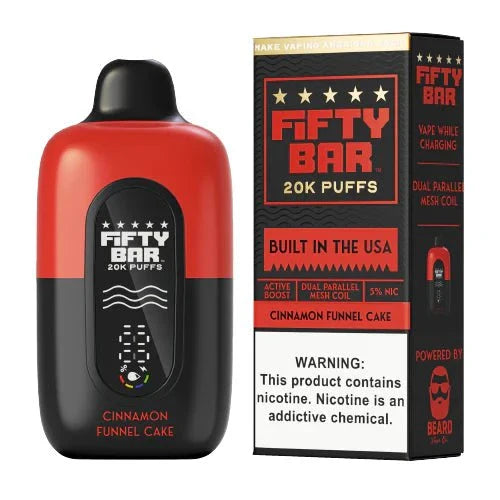 Fifty Bar by Mr. Beard 20000 5% Fifty Bar Disposables Cinnamon Funnel Cake / 20000+ / 5% (50mg)