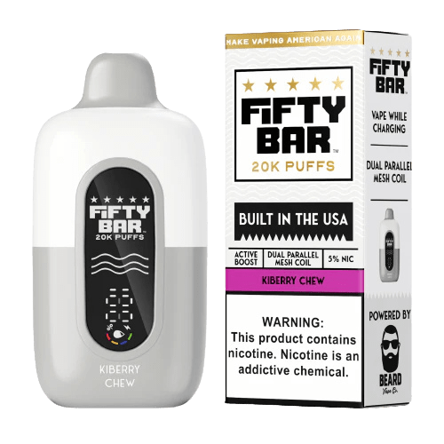 Fifty Bar by Mr. Beard 20000 5% Rechargeable Disposable Fifty Bar Disposables Kiberry Chew / 20000+ / 5% (50mg)