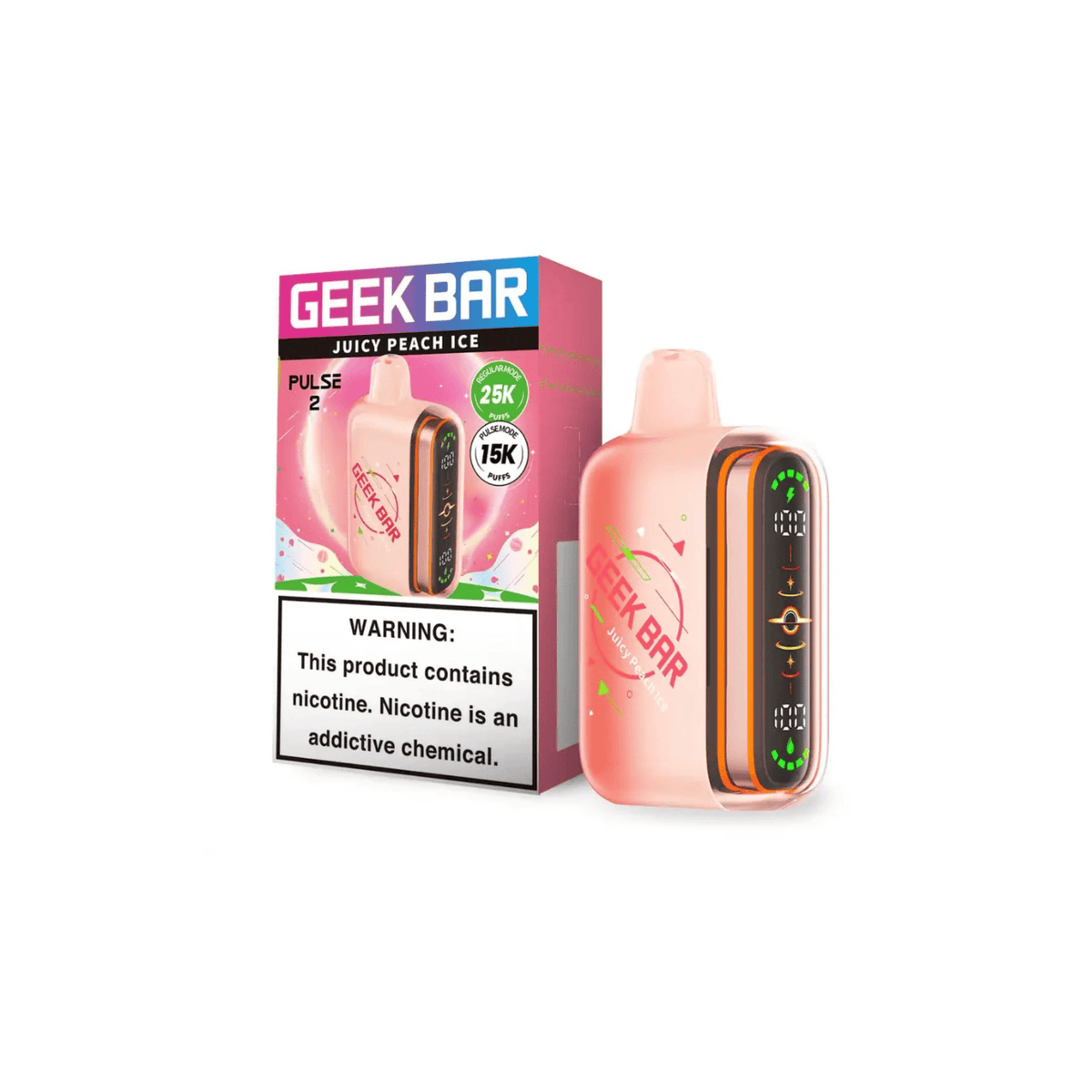 Geek Bar Pulse 2 25000 5% Disposables Geek Bar Juicy Peach Ice 25000+ / 5%(50mg)