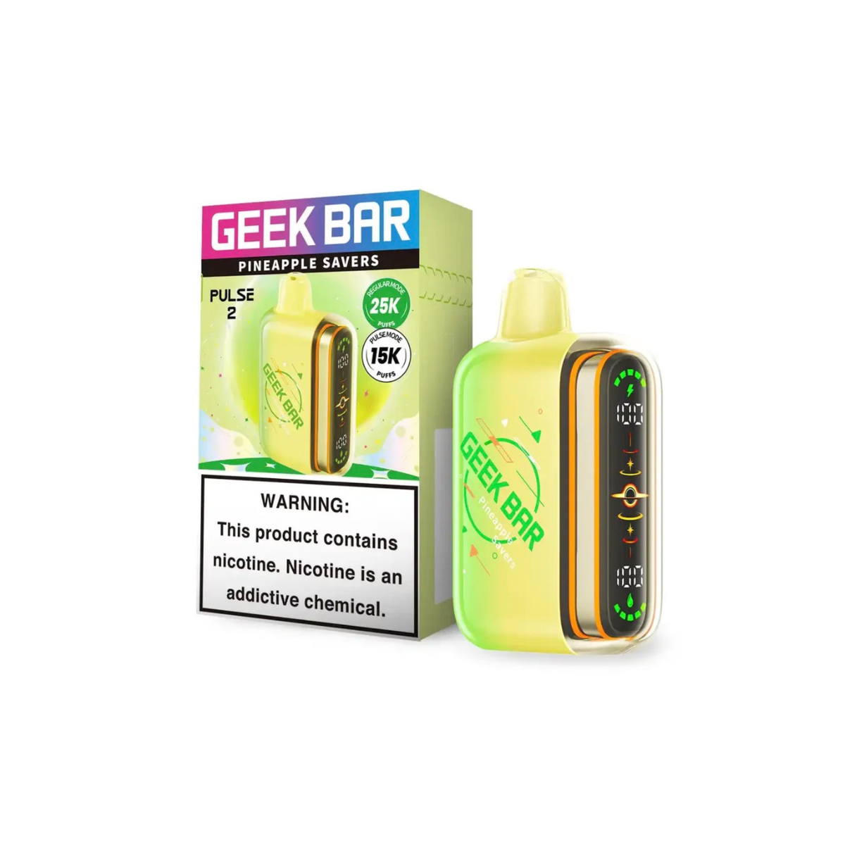 Geek Bar Pulse 2 25000 5% Disposables Geek Bar Pineapple Savers 25000+ / 5%(50mg)