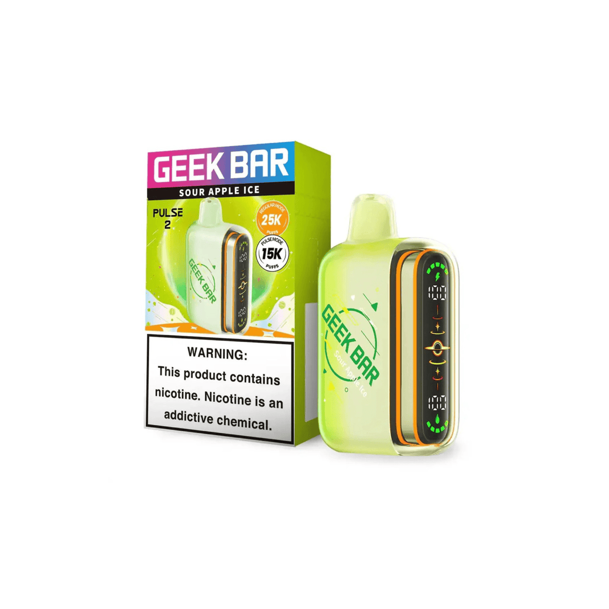 Geek Bar Pulse 2 25000 5% Disposables Geek Bar Sour Apple Ice 25000+ / 5%(50mg)