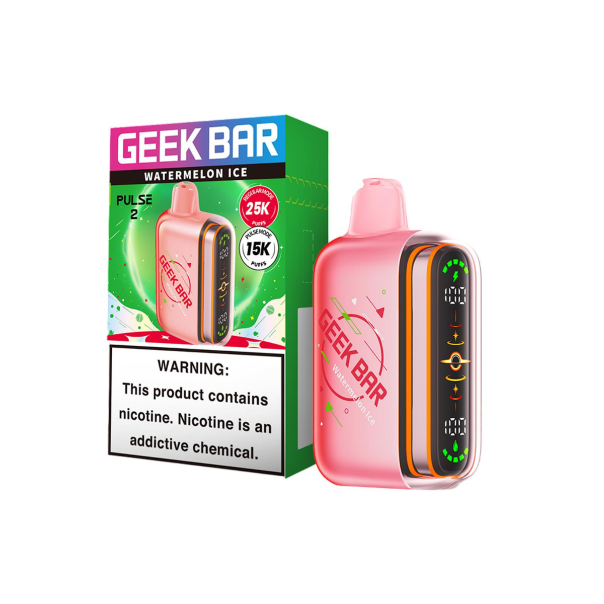 Geek Bar Pulse 2 25000 5% Disposables Geek Bar Watermelon Ice 25000+ / 5%(50mg)