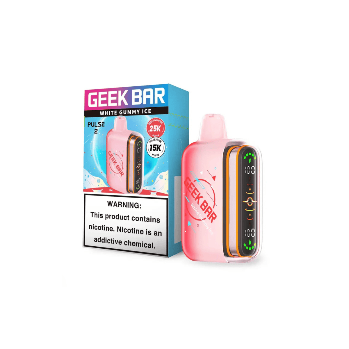 Geek Bar Pulse 2 25000 5% Disposables Geek Bar White Gummy Ice 25000+ / 5%(50mg)