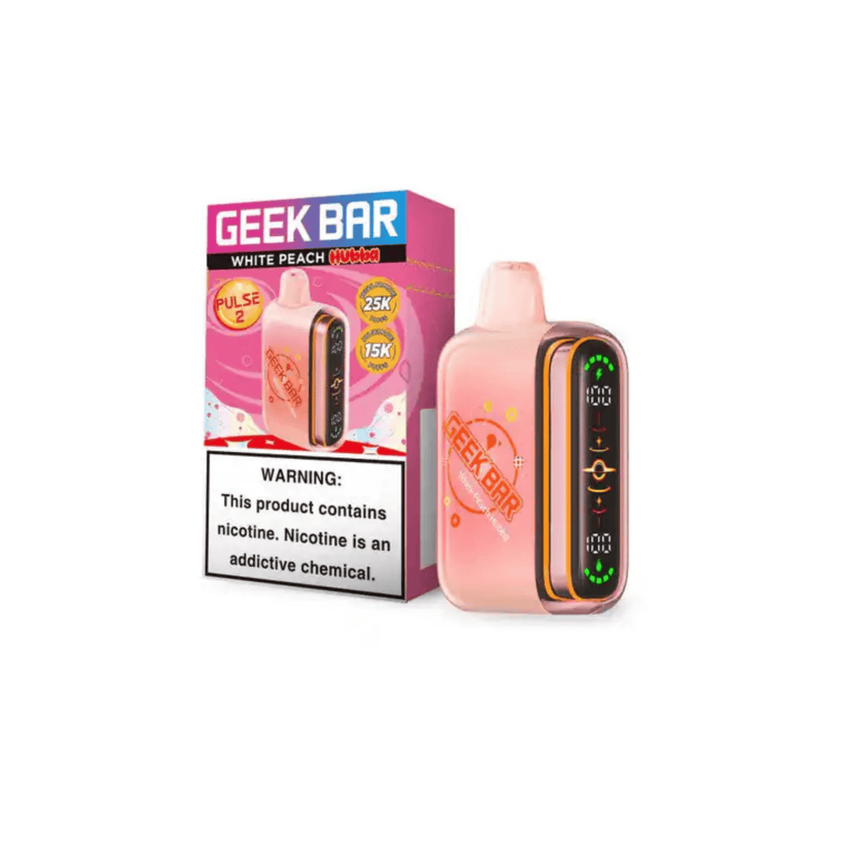 Geek Bar Pulse 2 25000 5% Disposables Geek Bar White Peach Hubba 25000+ / 5%(50mg)