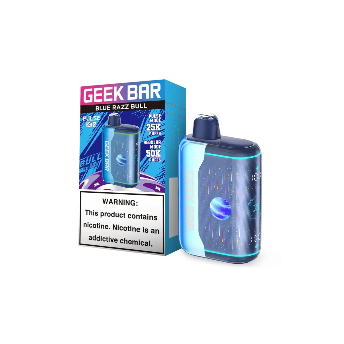 Geek Bar Pulse X 2 50k 5% Disposable Geek Bar Blue Razz Bull 50000+ / 5%(50mg)