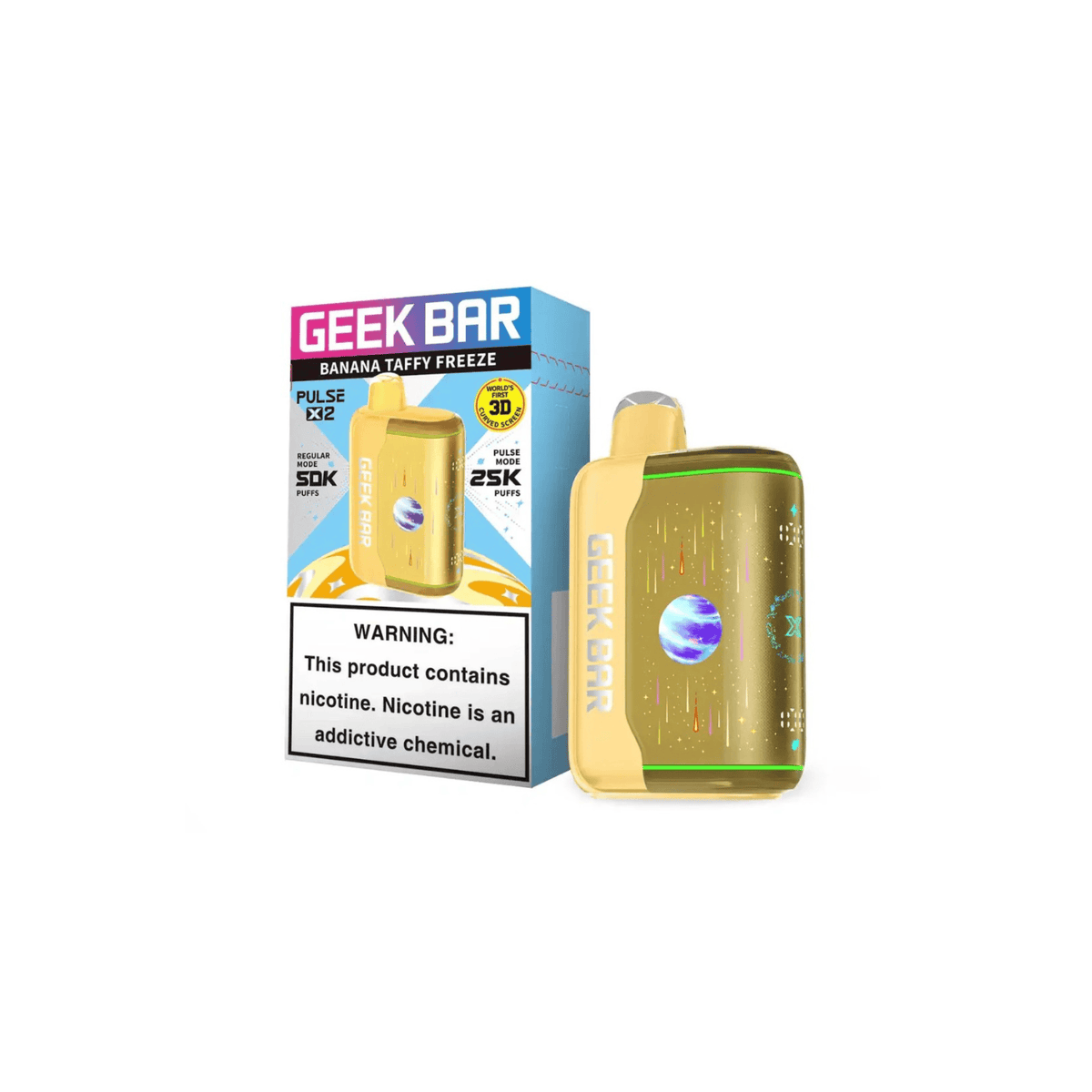 Geek Bar Pulse X 2 50k 5% Disposable Geek Bar Banana Taffy Freeze 50000+ / 5%(50mg)
