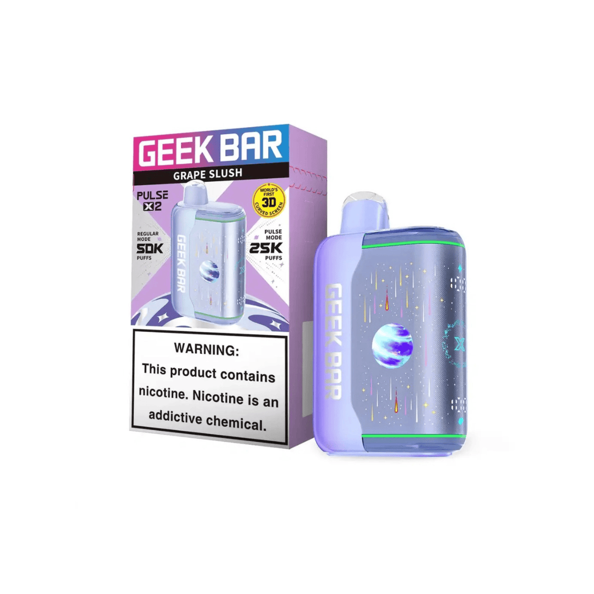 Geek Bar Pulse X 2 50k 5% Disposable Geek Bar Grape Slush 50000+ / 5%(50mg)