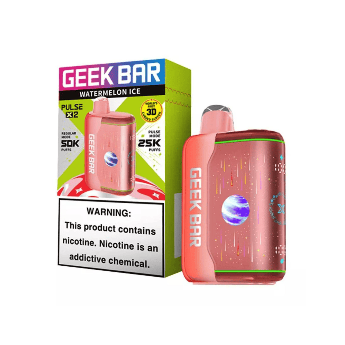 Geek Bar Pulse X 2 50k 5% Disposable Geek Bar Watermelon Ice 50000+ / 5%(50mg)